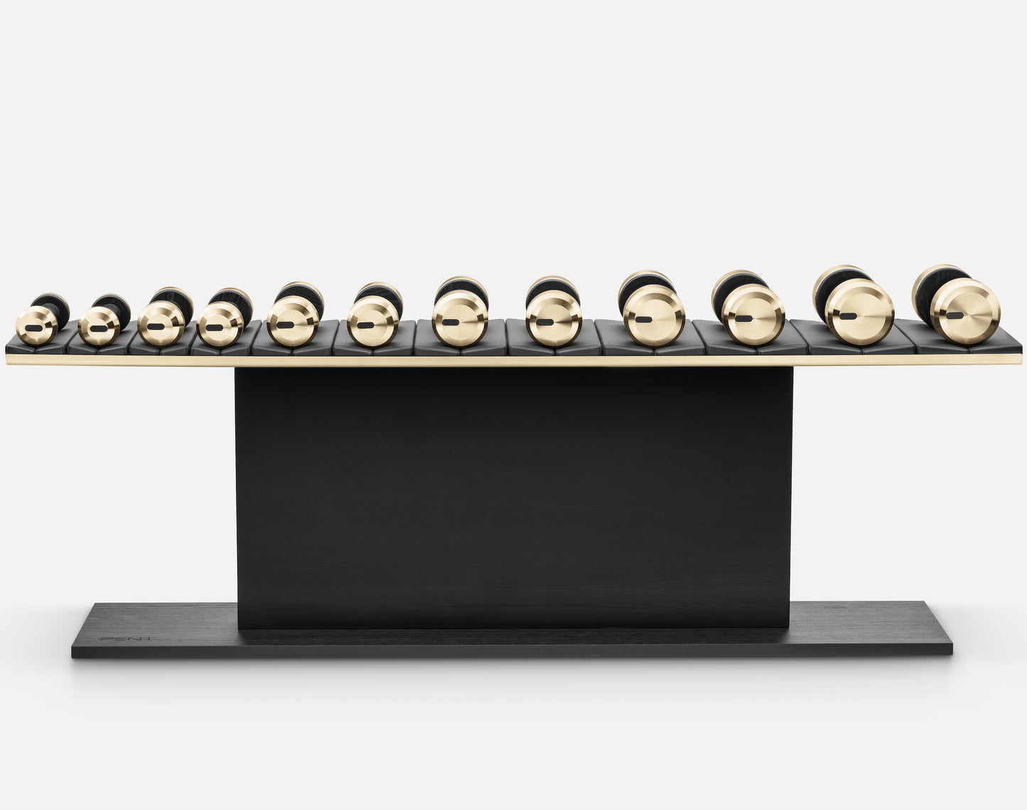 PENT. COLMIA Set - In Gold  - Dumbbells on a Horizontal Wooden Stand