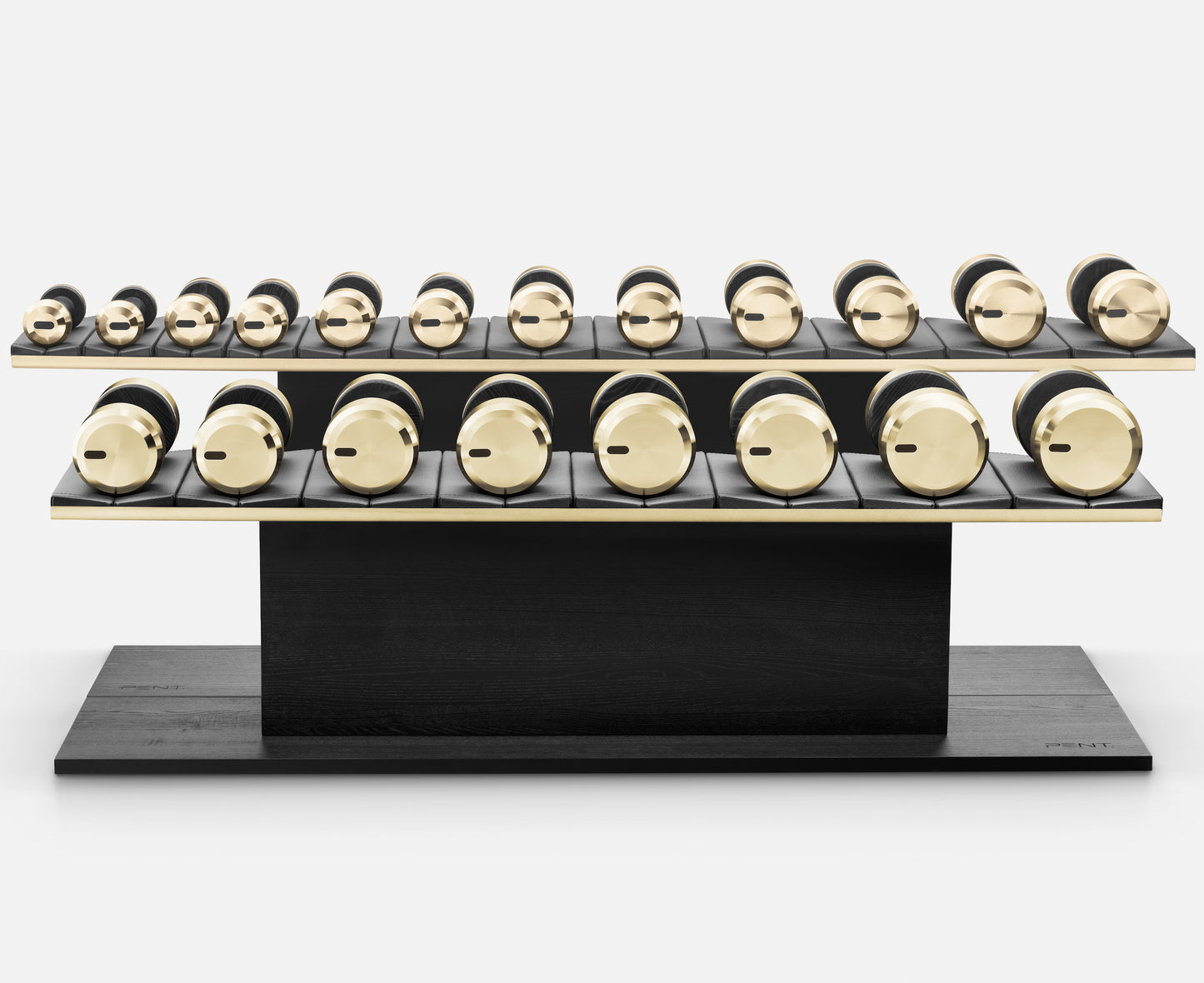 PENT. COLMIA Set - In Gold  - Dumbbells on a Horizontal Wooden Stand