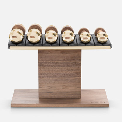 PENT. COLMIA Set - In Gold  - Dumbbells on a Horizontal Wooden Stand