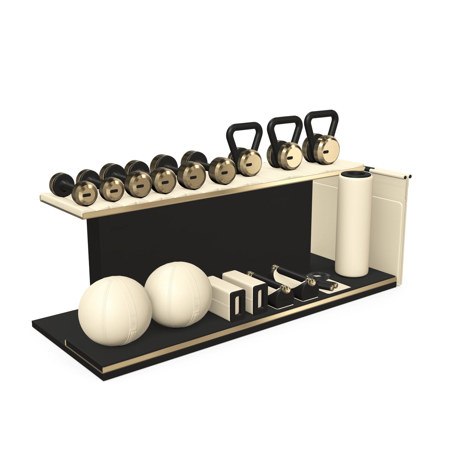 PENT. ANA - In Gold - Luxury Fitness Equipment on Wooden Stand