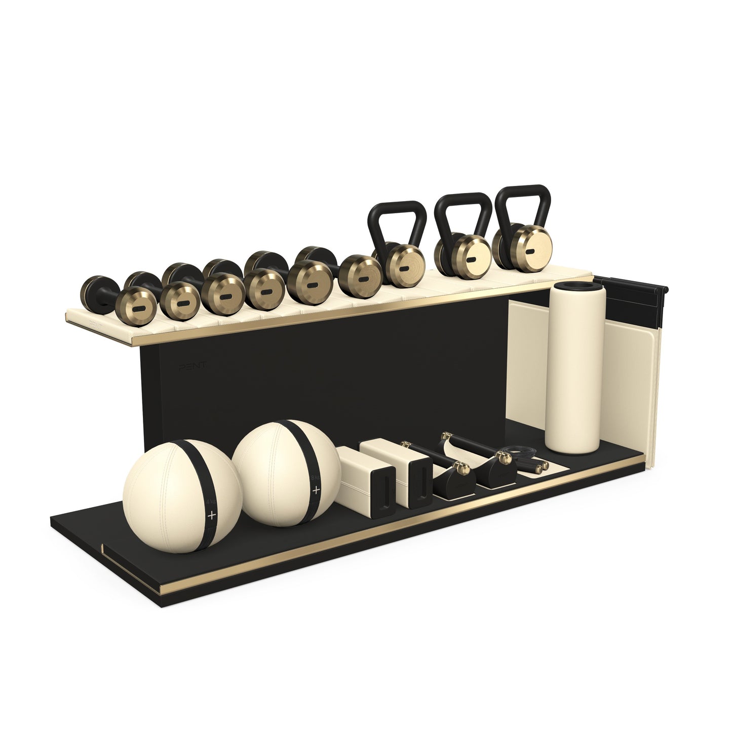 PENT. ANA - In Gold - Luxury Fitness Equipment on Wooden Stand