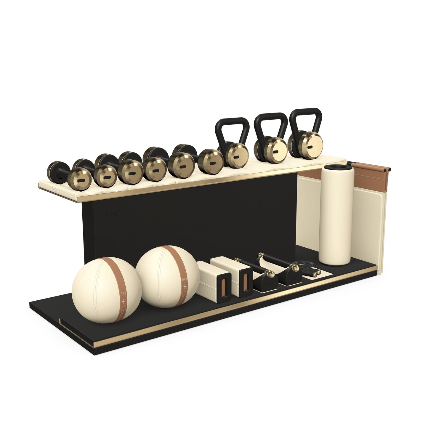 PENT. ANA - In Gold - Luxury Fitness Equipment on Wooden Stand