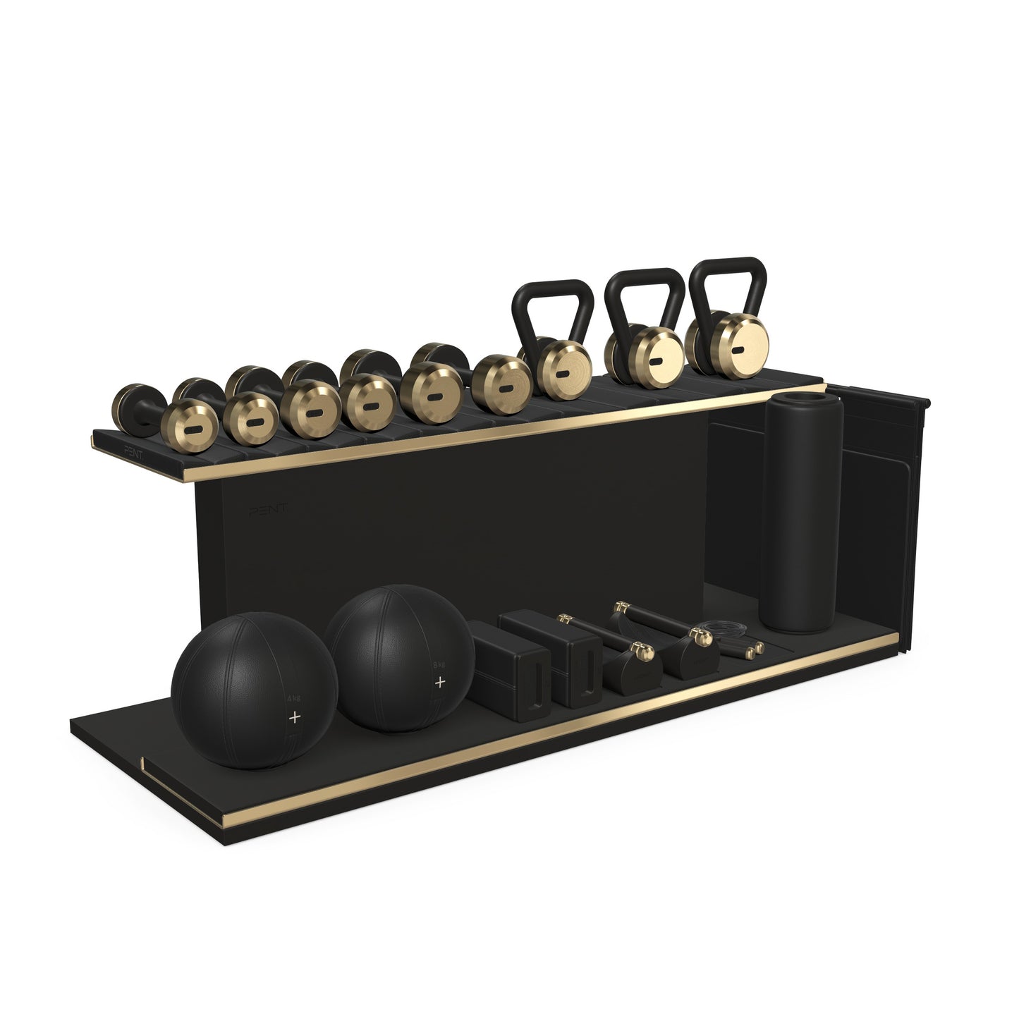 PENT. ANA - In Gold - Luxury Fitness Equipment on Wooden Stand
