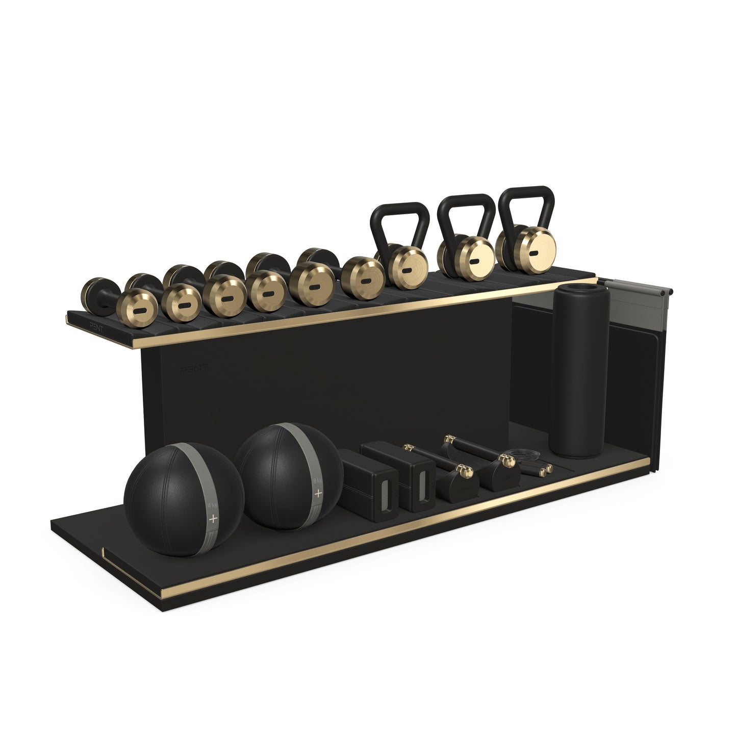 PENT. ANA - In Gold - Luxury Fitness Equipment on Wooden Stand
