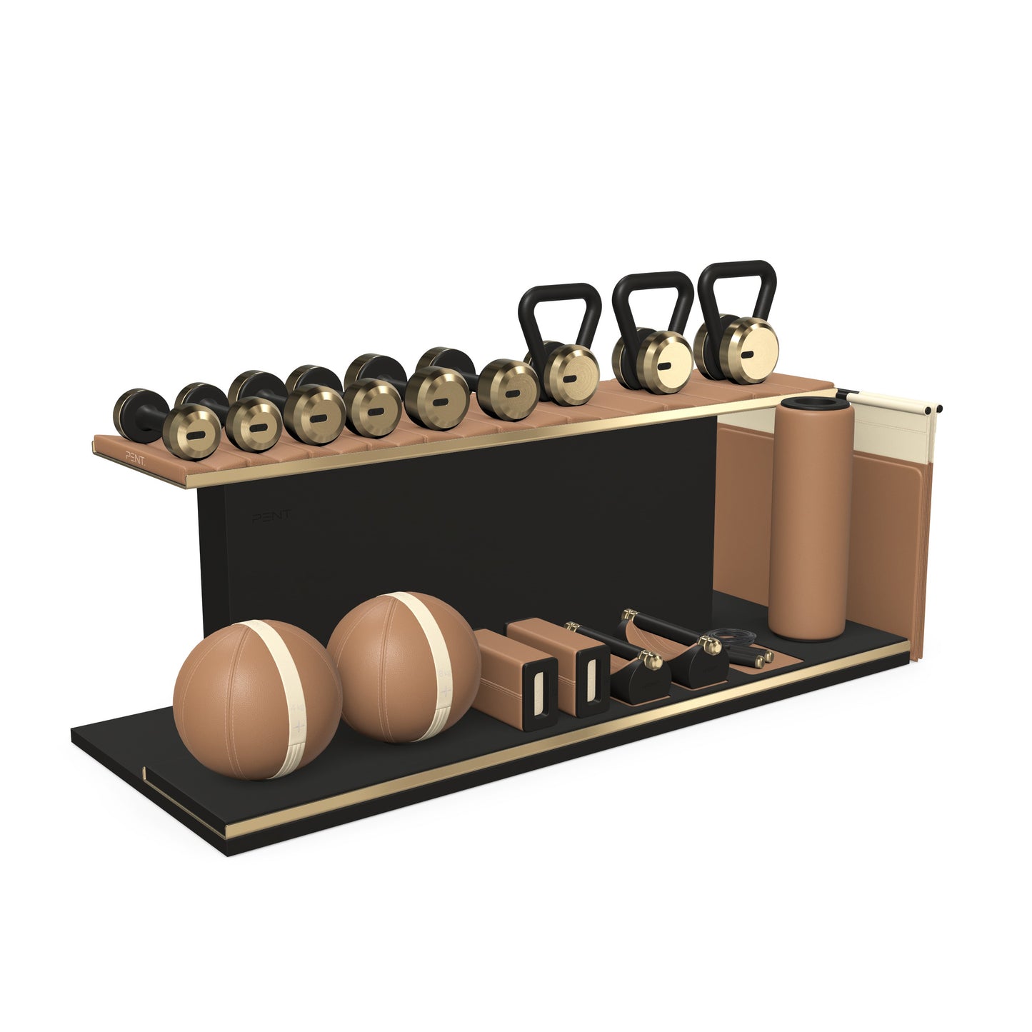 PENT. ANA - In Gold - Luxury Fitness Equipment on Wooden Stand