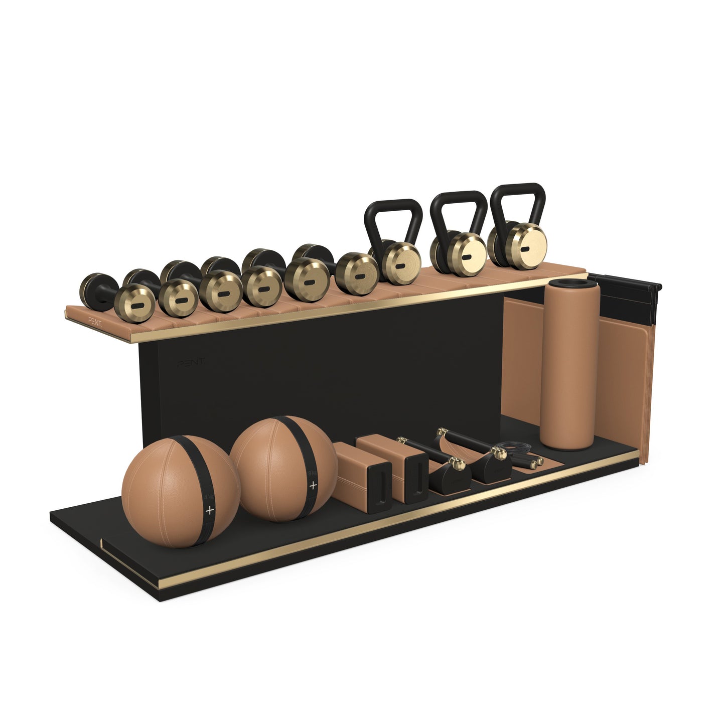 PENT. ANA - In Gold - Luxury Fitness Equipment on Wooden Stand