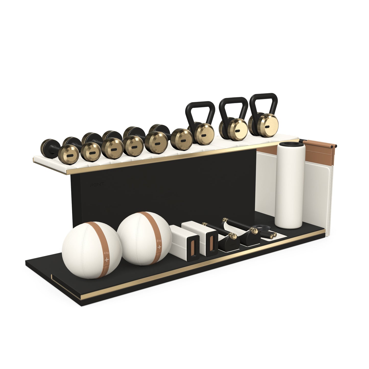 PENT. ANA - In Gold - Luxury Fitness Equipment on Wooden Stand