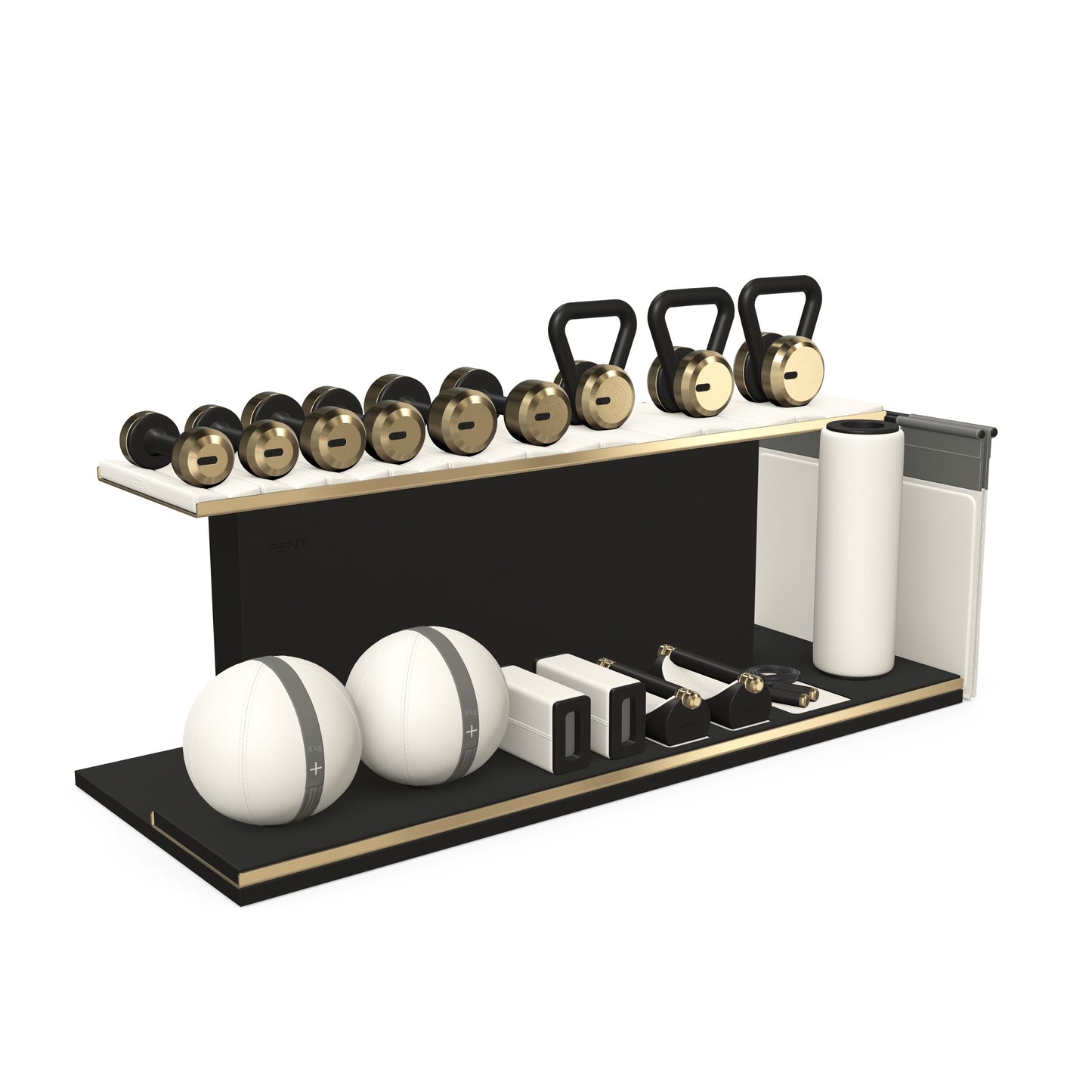 PENT. ANA - In Gold - Luxury Fitness Equipment on Wooden Stand