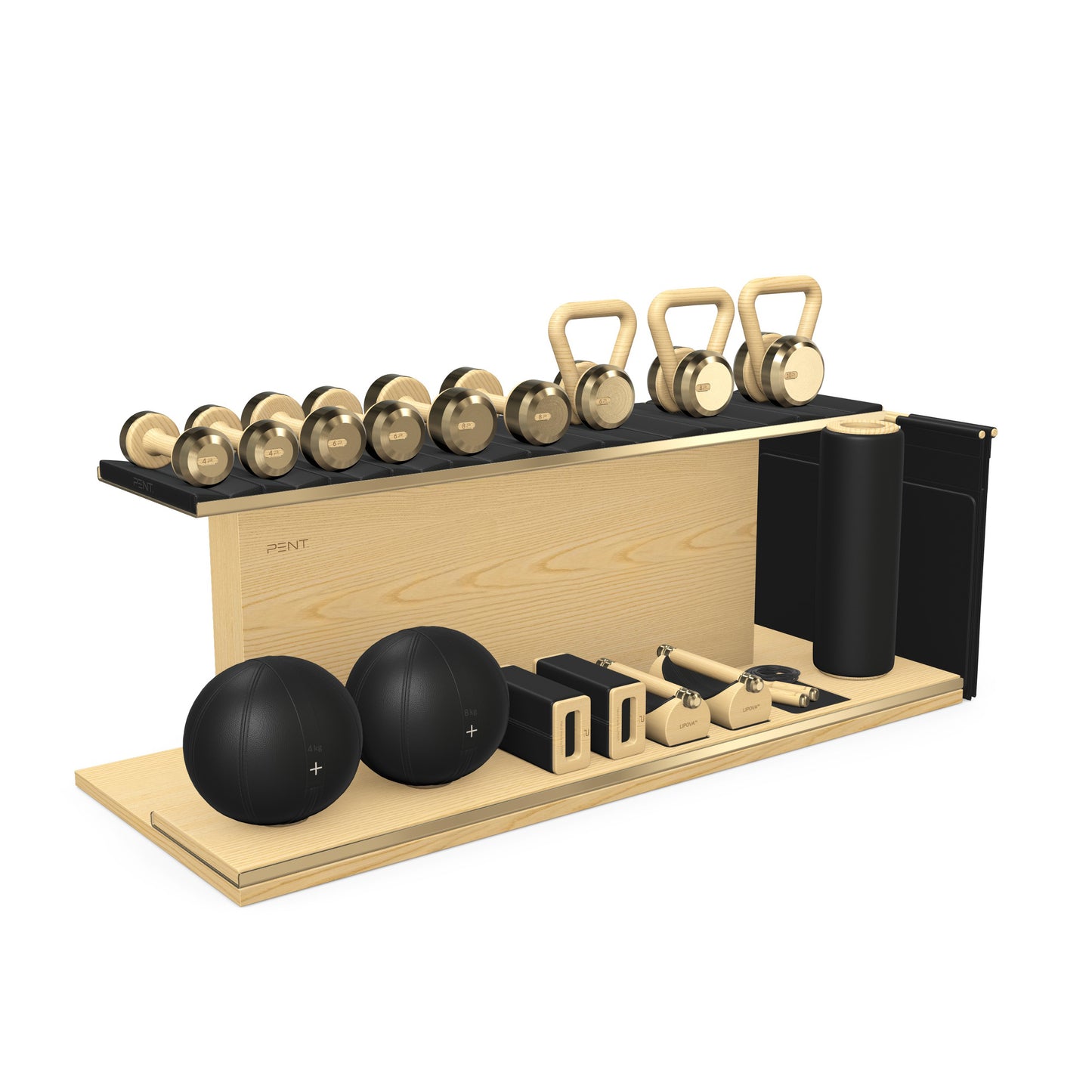 PENT. ANA - In Gold - Luxury Fitness Equipment on Wooden Stand