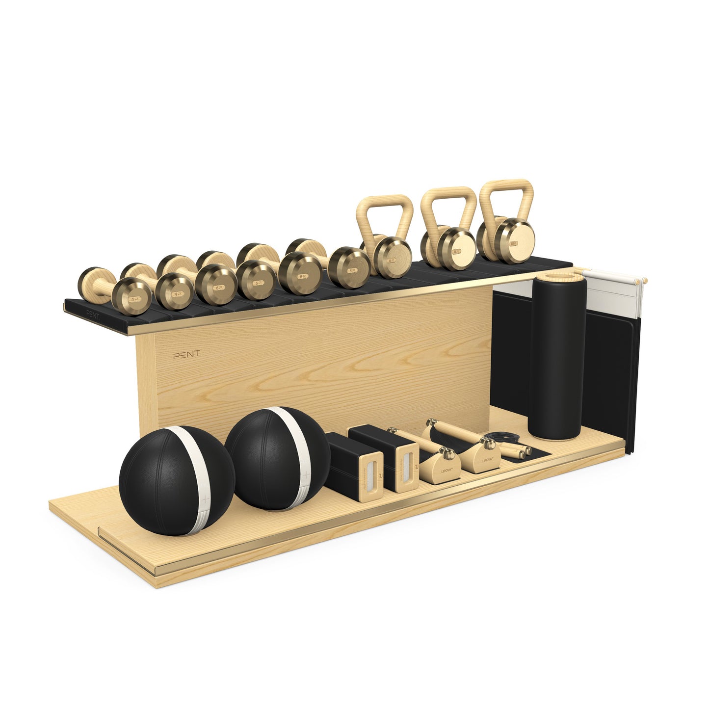 PENT. ANA - In Gold - Luxury Fitness Equipment on Wooden Stand