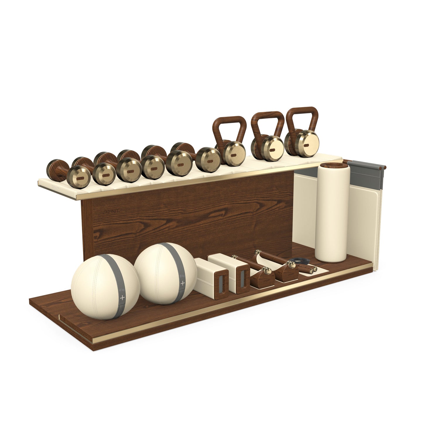 PENT. ANA - In Gold - Luxury Fitness Equipment on Wooden Stand