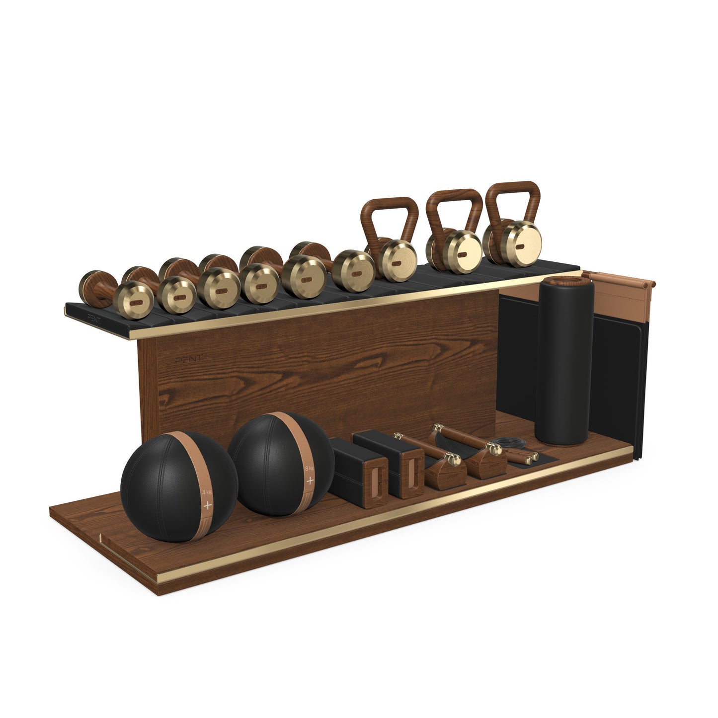 PENT. ANA - In Gold - Luxury Fitness Equipment on Wooden Stand