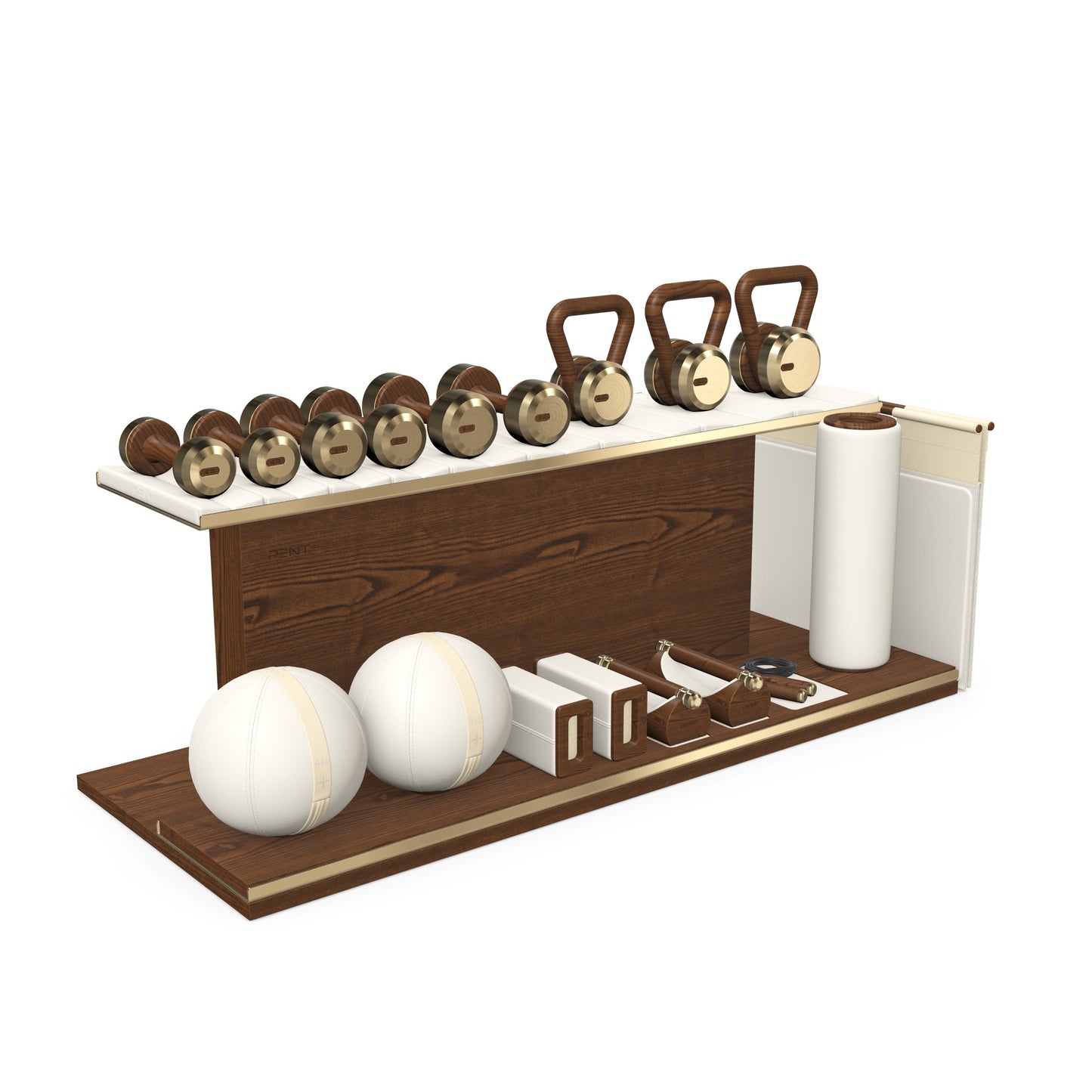 PENT. ANA - In Gold - Luxury Fitness Equipment on Wooden Stand