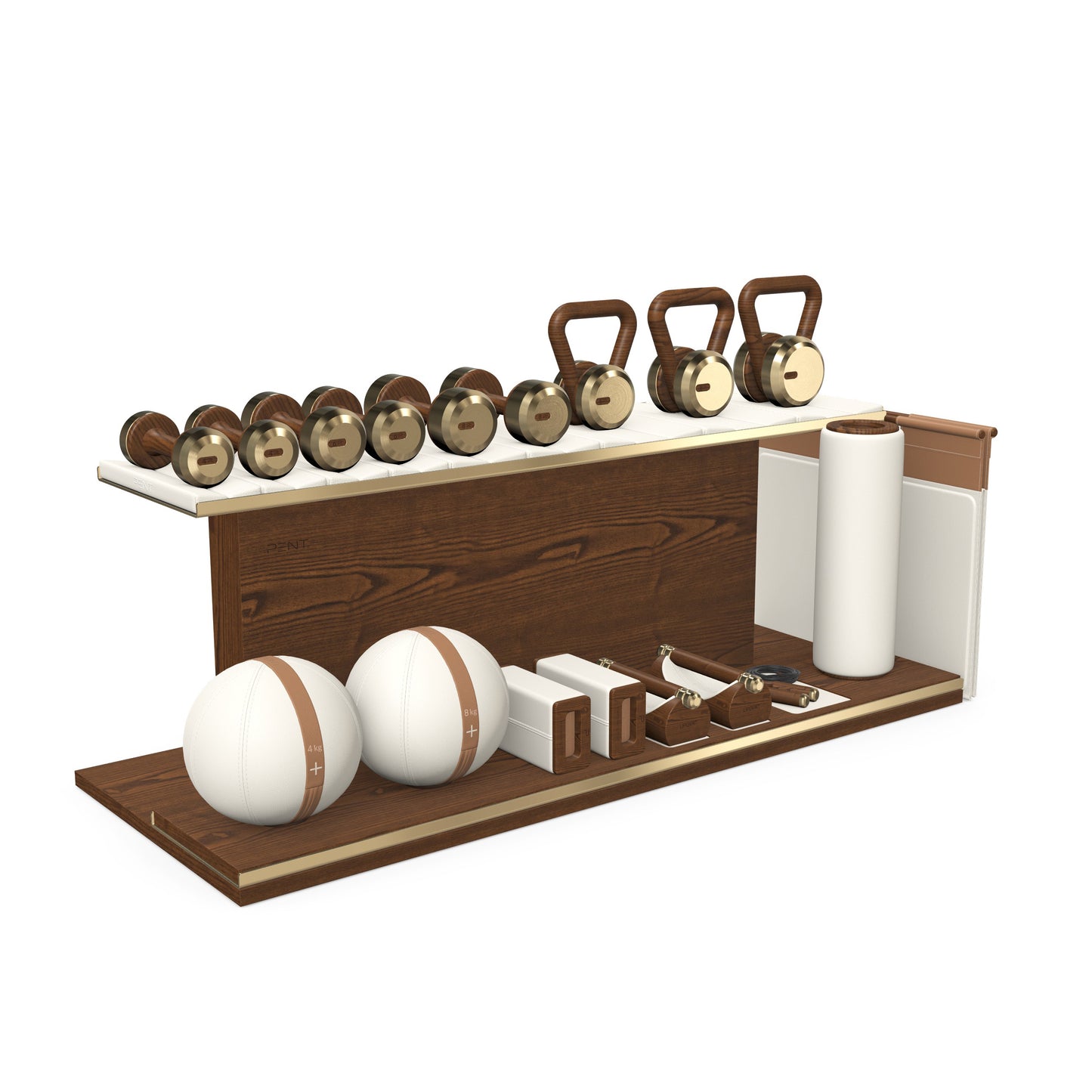 PENT. ANA - In Gold - Luxury Fitness Equipment on Wooden Stand