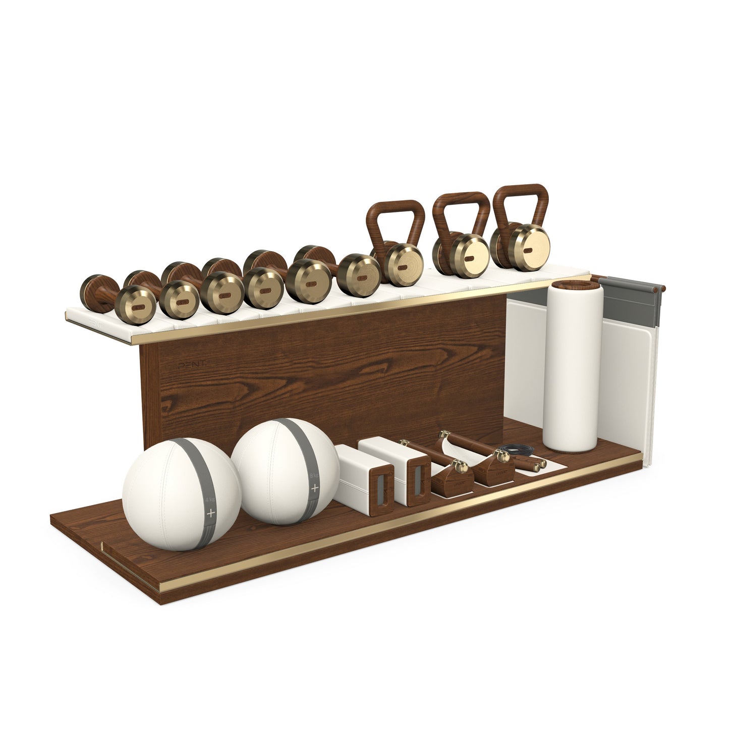 PENT. ANA - In Gold - Luxury Fitness Equipment on Wooden Stand