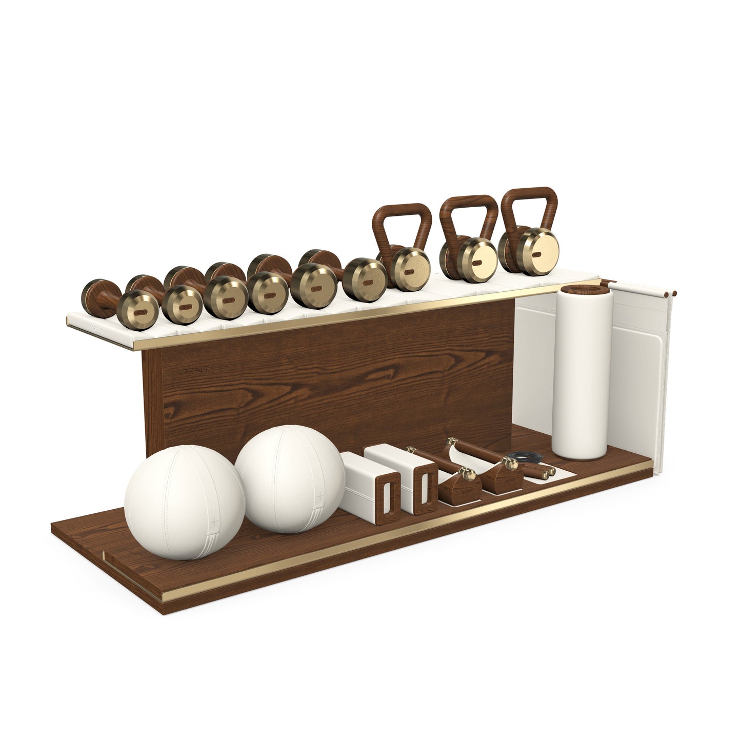 PENT. ANA - In Gold - Luxury Fitness Equipment on Wooden Stand