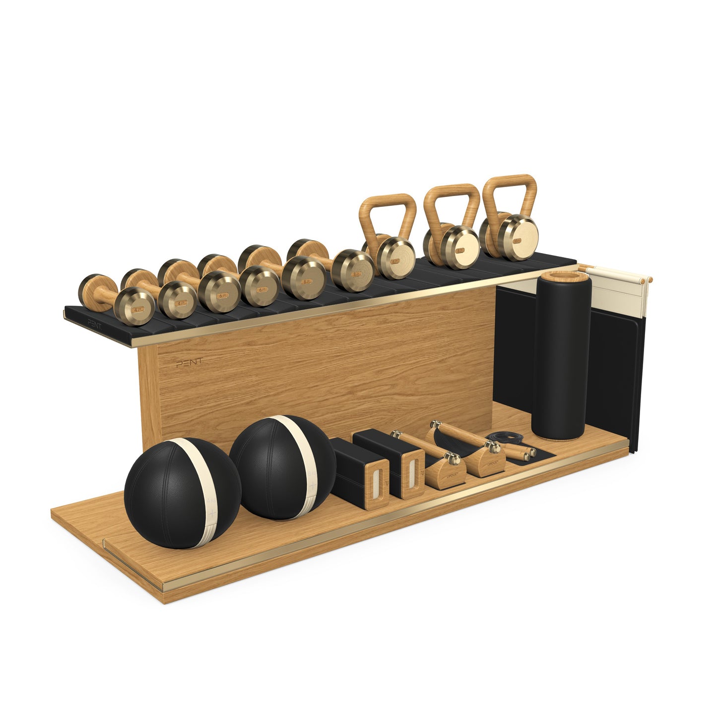 PENT. ANA - In Gold - Luxury Fitness Equipment on Wooden Stand