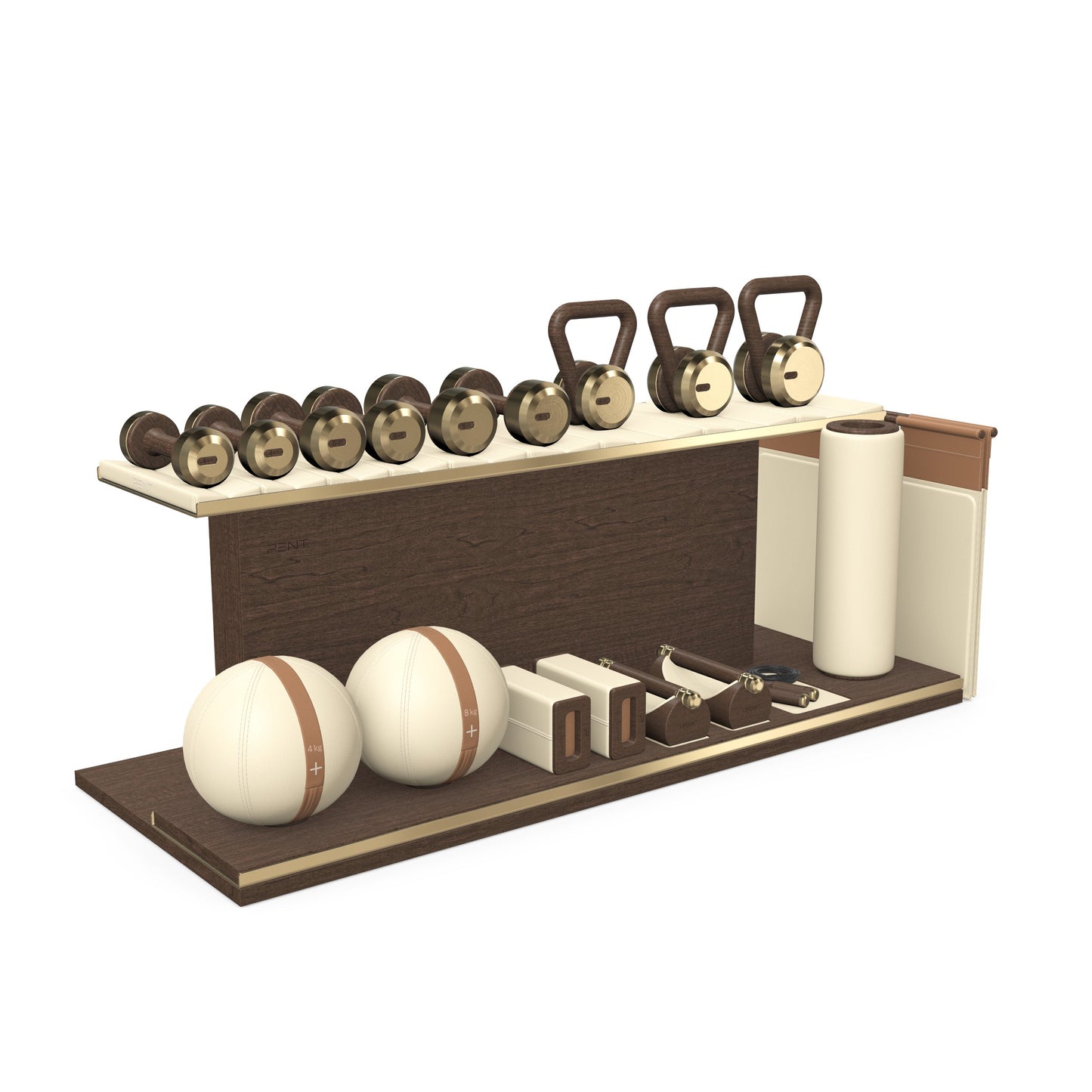 PENT. ANA - In Gold - Luxury Fitness Equipment on Wooden Stand