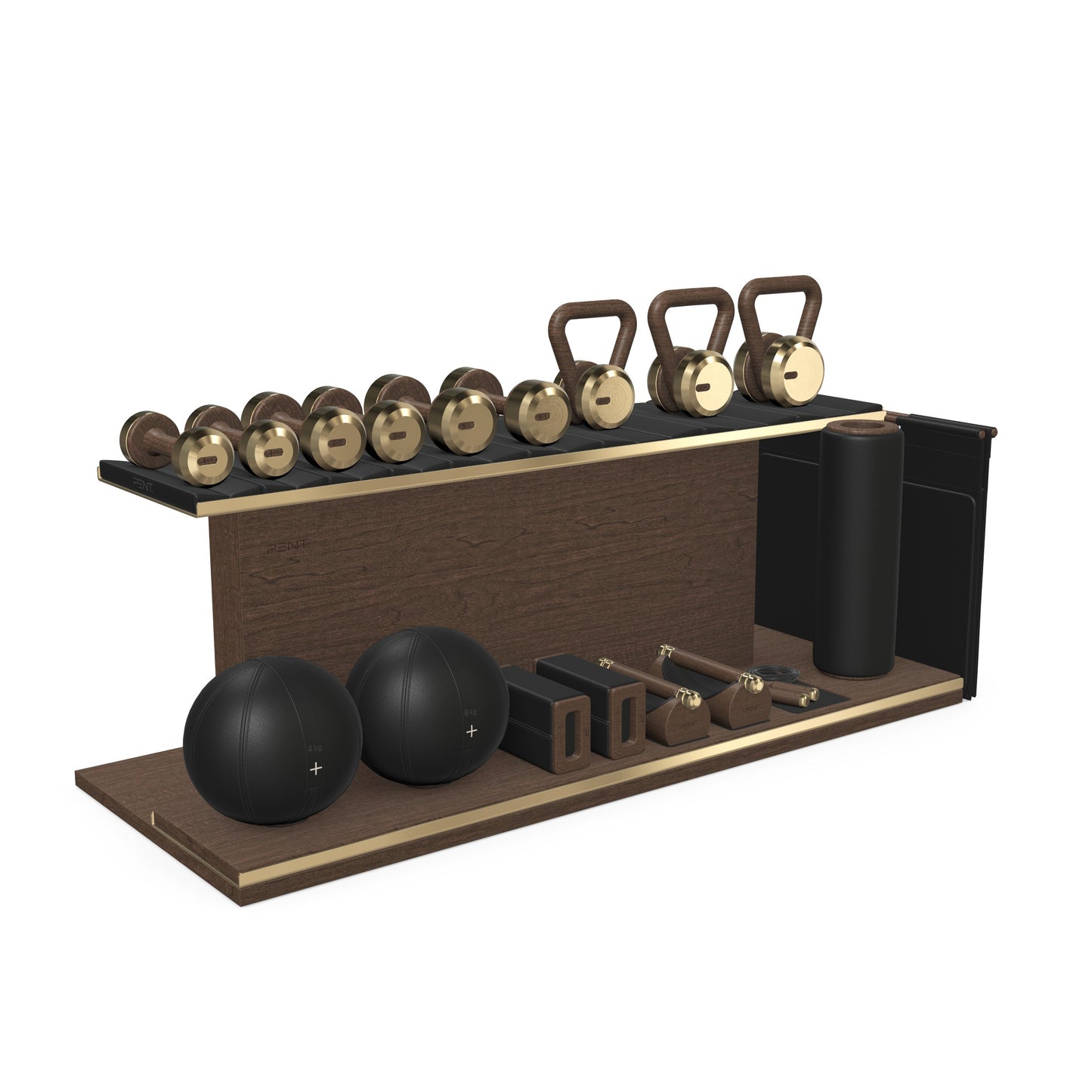 PENT. ANA - In Gold - Luxury Fitness Equipment on Wooden Stand