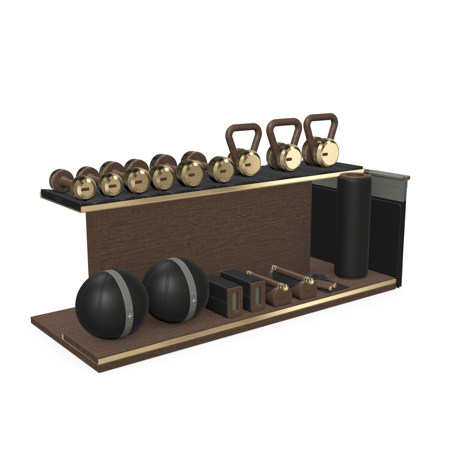 PENT. ANA - In Gold - Luxury Fitness Equipment on Wooden Stand