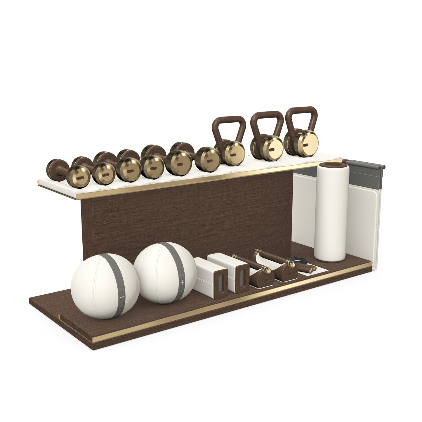 PENT. ANA - In Gold - Luxury Fitness Equipment on Wooden Stand