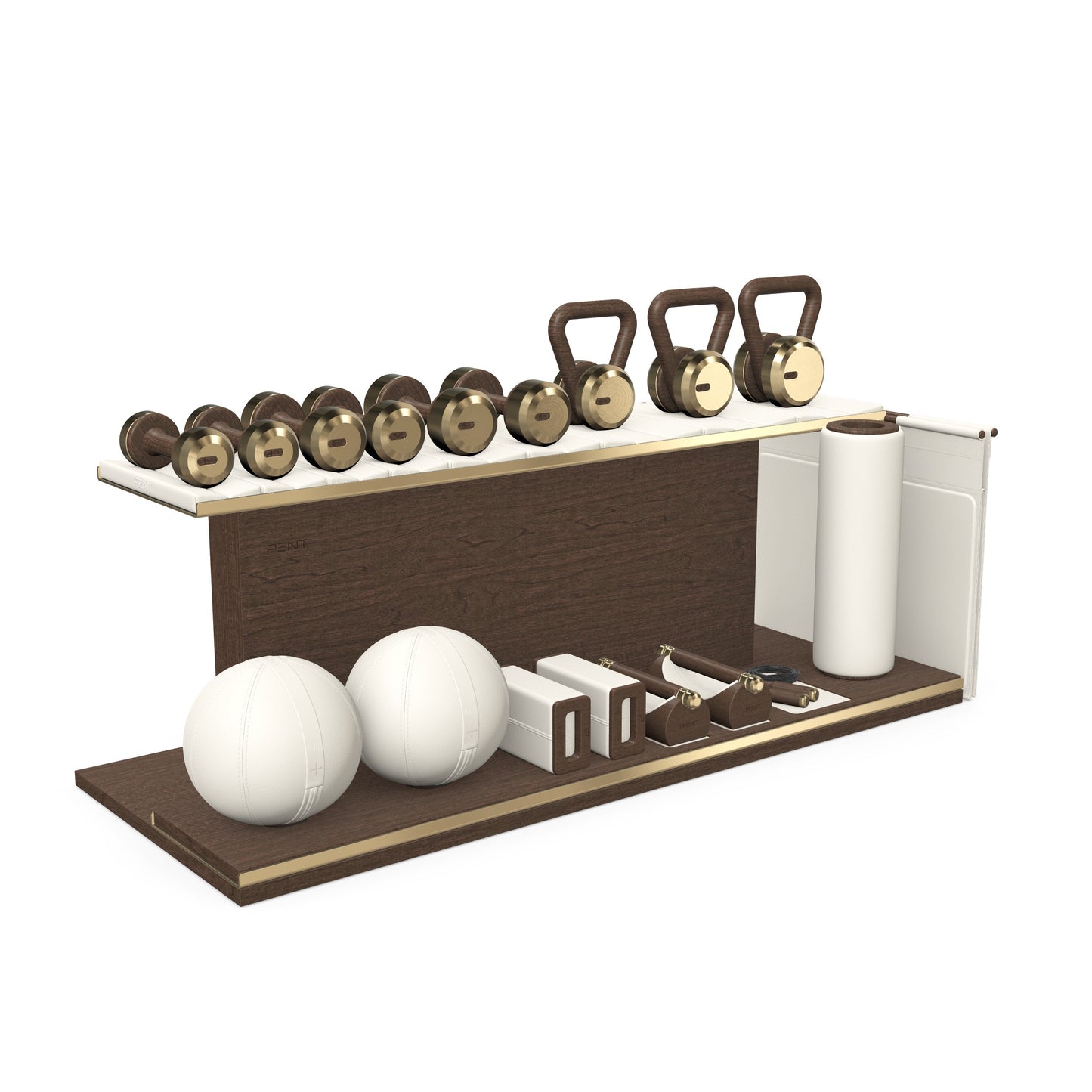PENT. ANA - In Gold - Luxury Fitness Equipment on Wooden Stand