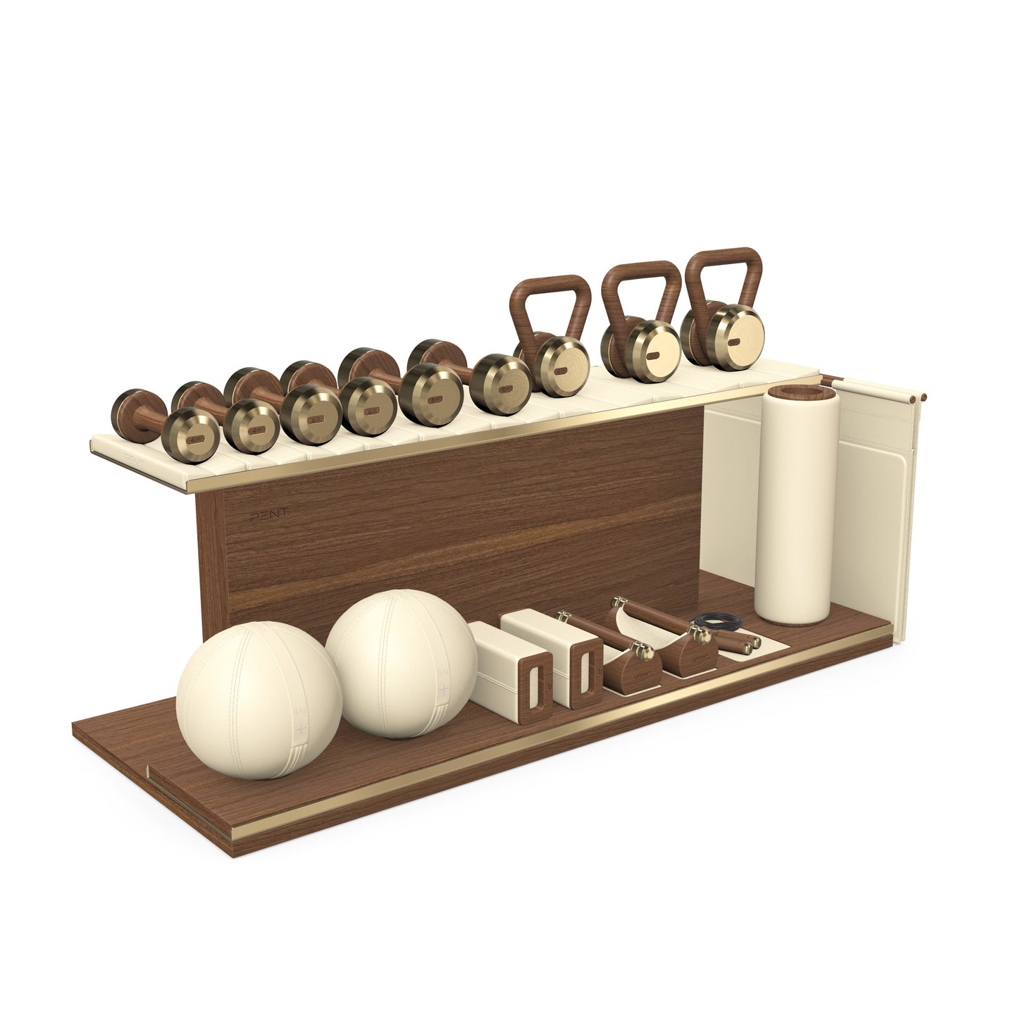 PENT. ANA - In Gold - Luxury Fitness Equipment on Wooden Stand