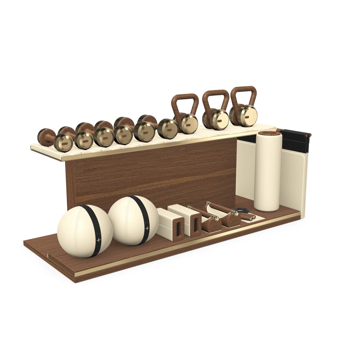 PENT. ANA - In Gold - Luxury Fitness Equipment on Wooden Stand