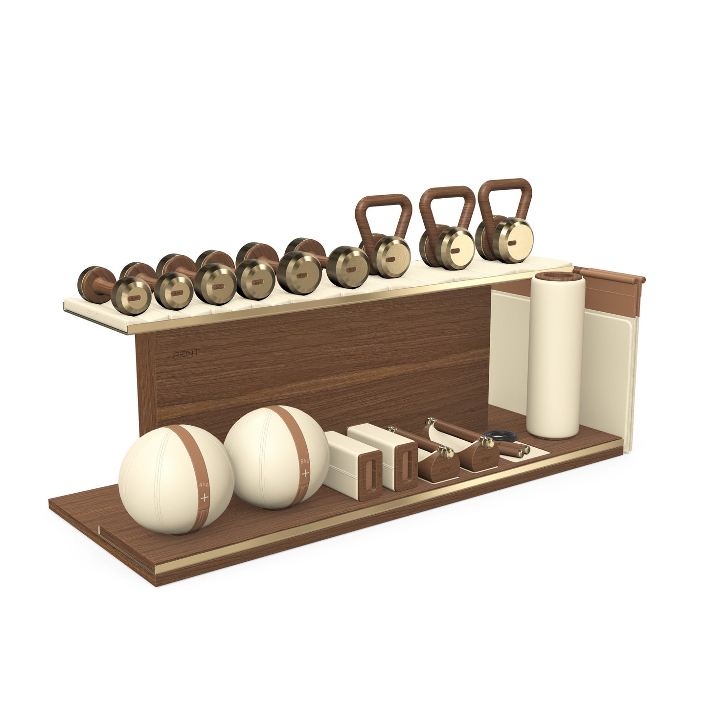 PENT. ANA - In Gold - Luxury Fitness Equipment on Wooden Stand