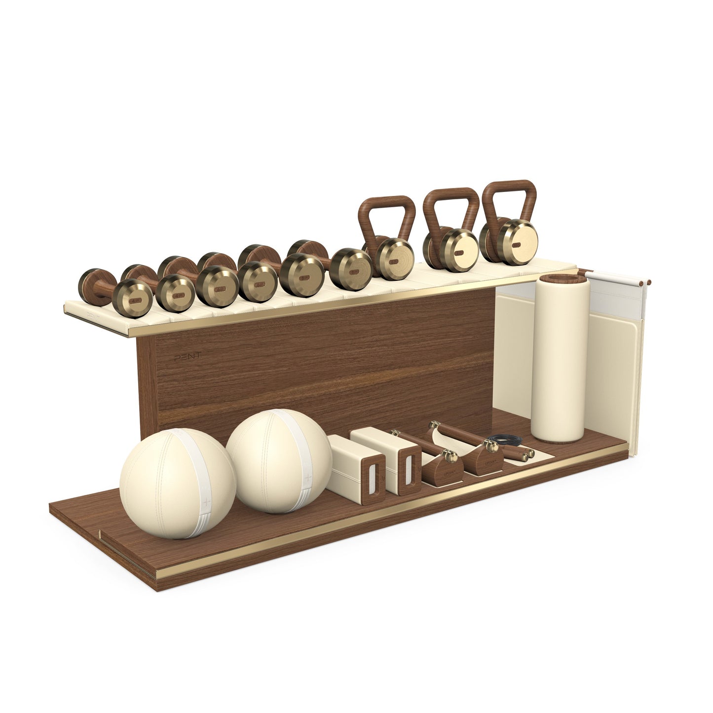 PENT. ANA - In Gold - Luxury Fitness Equipment on Wooden Stand
