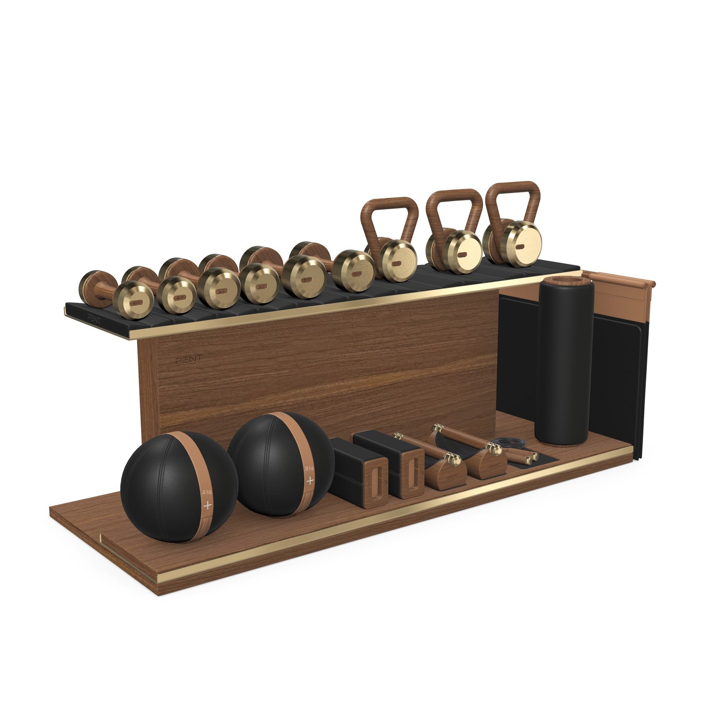 PENT. ANA - In Gold - Luxury Fitness Equipment on Wooden Stand
