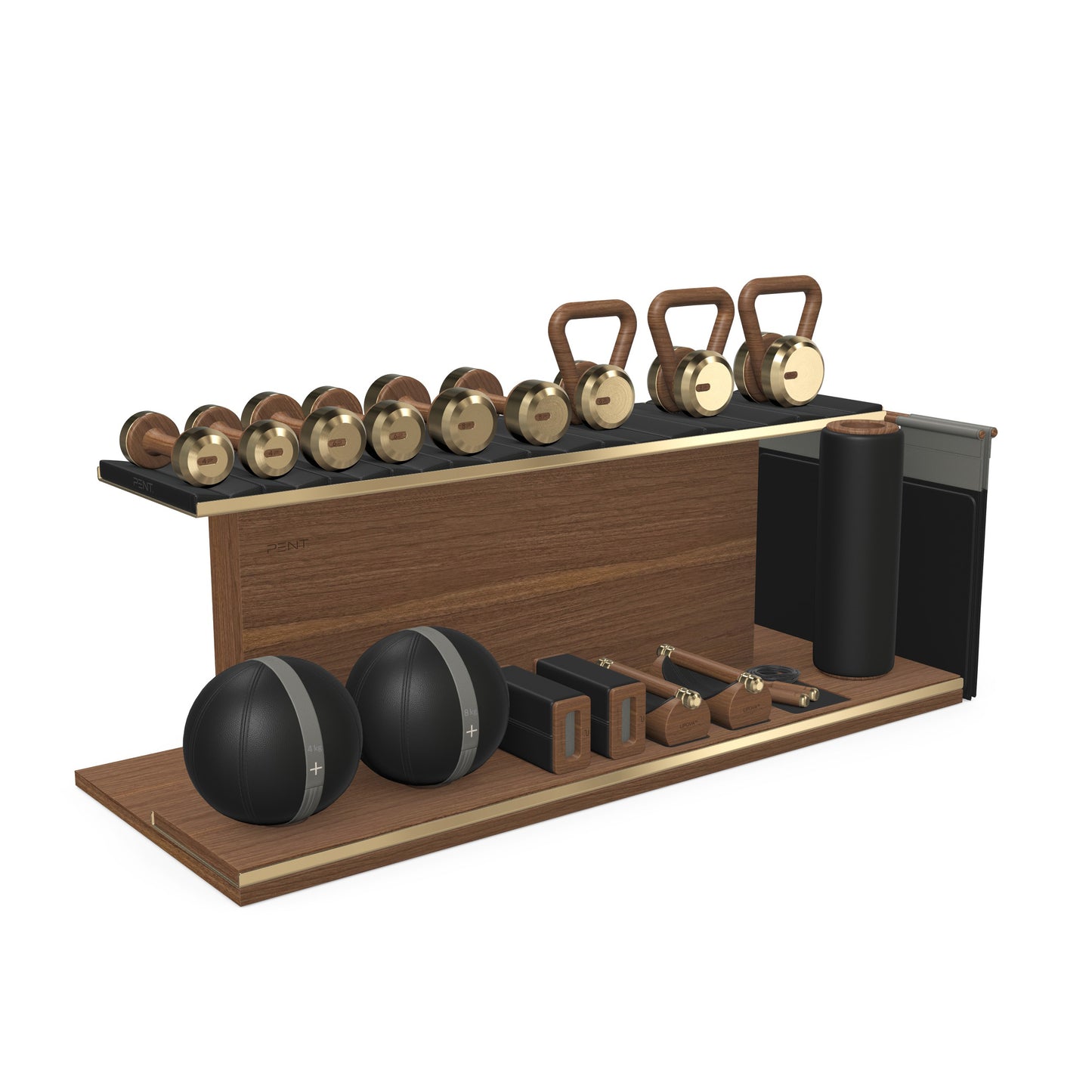 PENT. ANA - In Gold - Luxury Fitness Equipment on Wooden Stand
