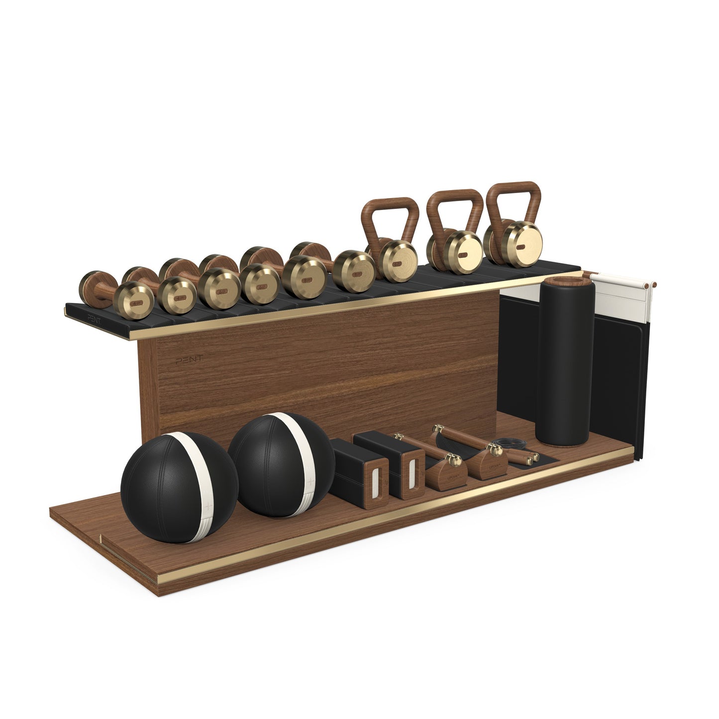 PENT. ANA - In Gold - Luxury Fitness Equipment on Wooden Stand
