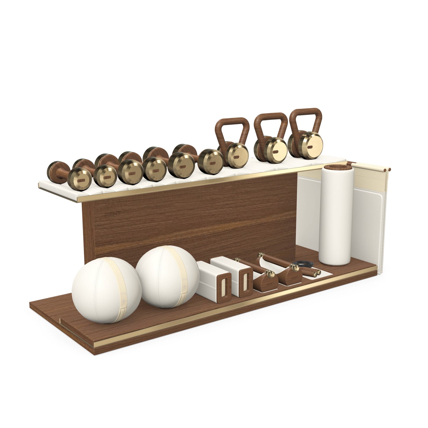 PENT. ANA - In Gold - Luxury Fitness Equipment on Wooden Stand