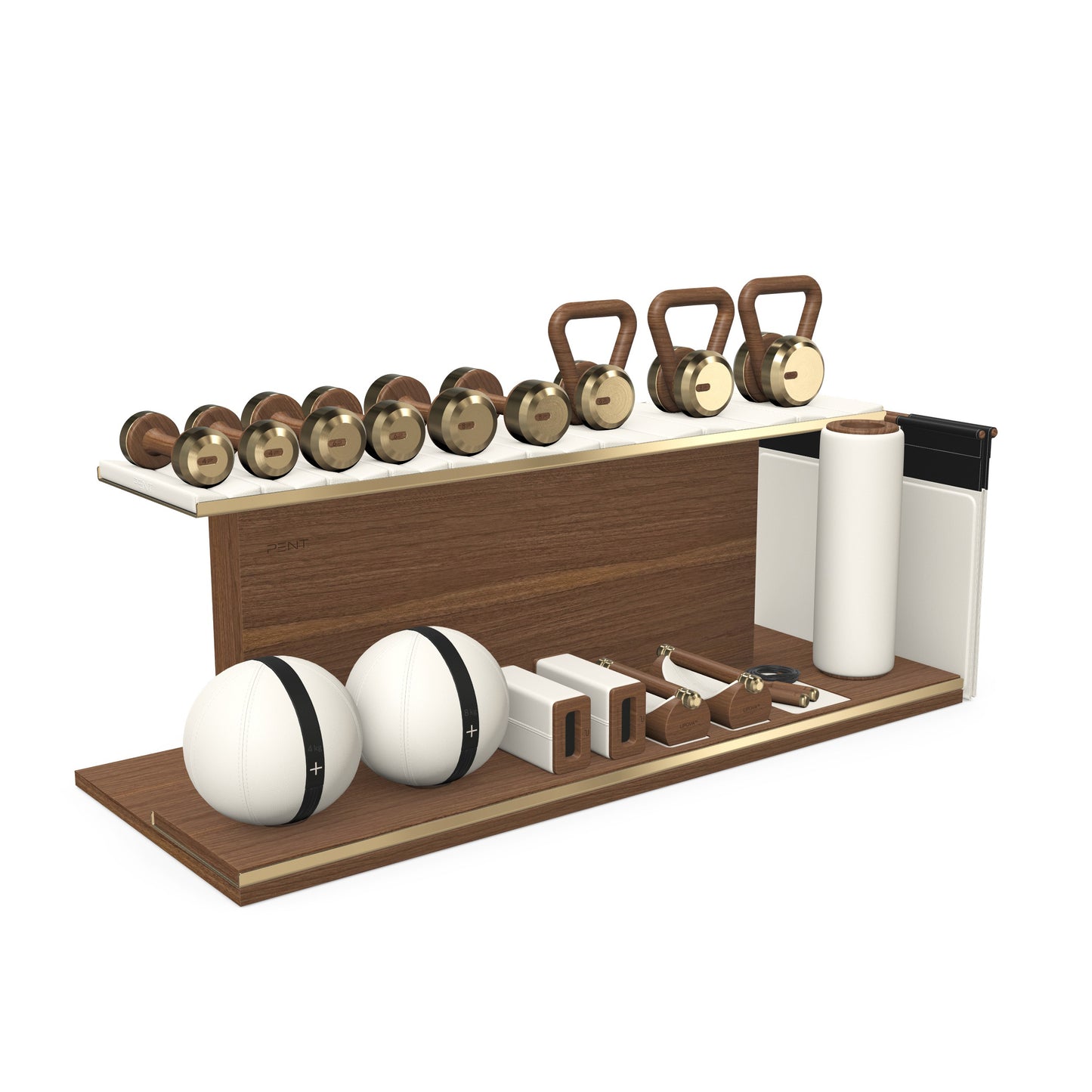 PENT. ANA - In Gold - Luxury Fitness Equipment on Wooden Stand