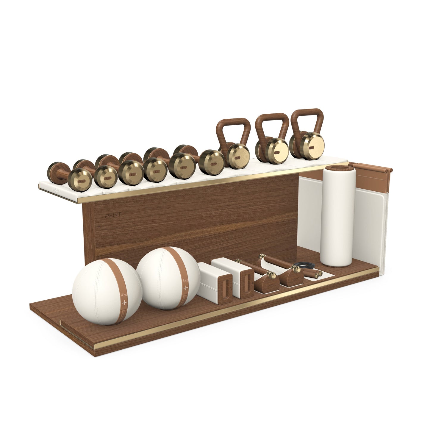PENT. ANA - In Gold - Luxury Fitness Equipment on Wooden Stand