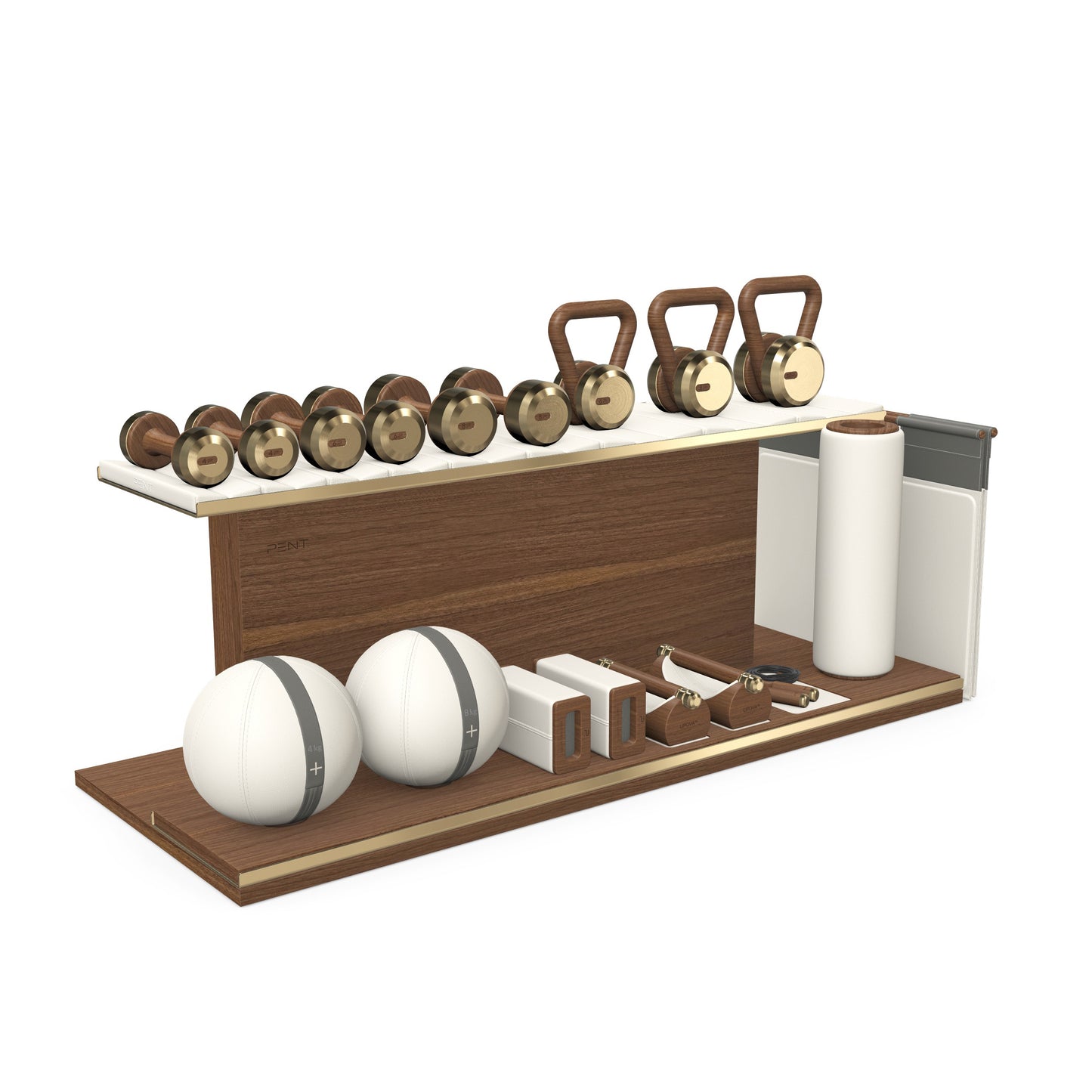 PENT. ANA - In Gold - Luxury Fitness Equipment on Wooden Stand