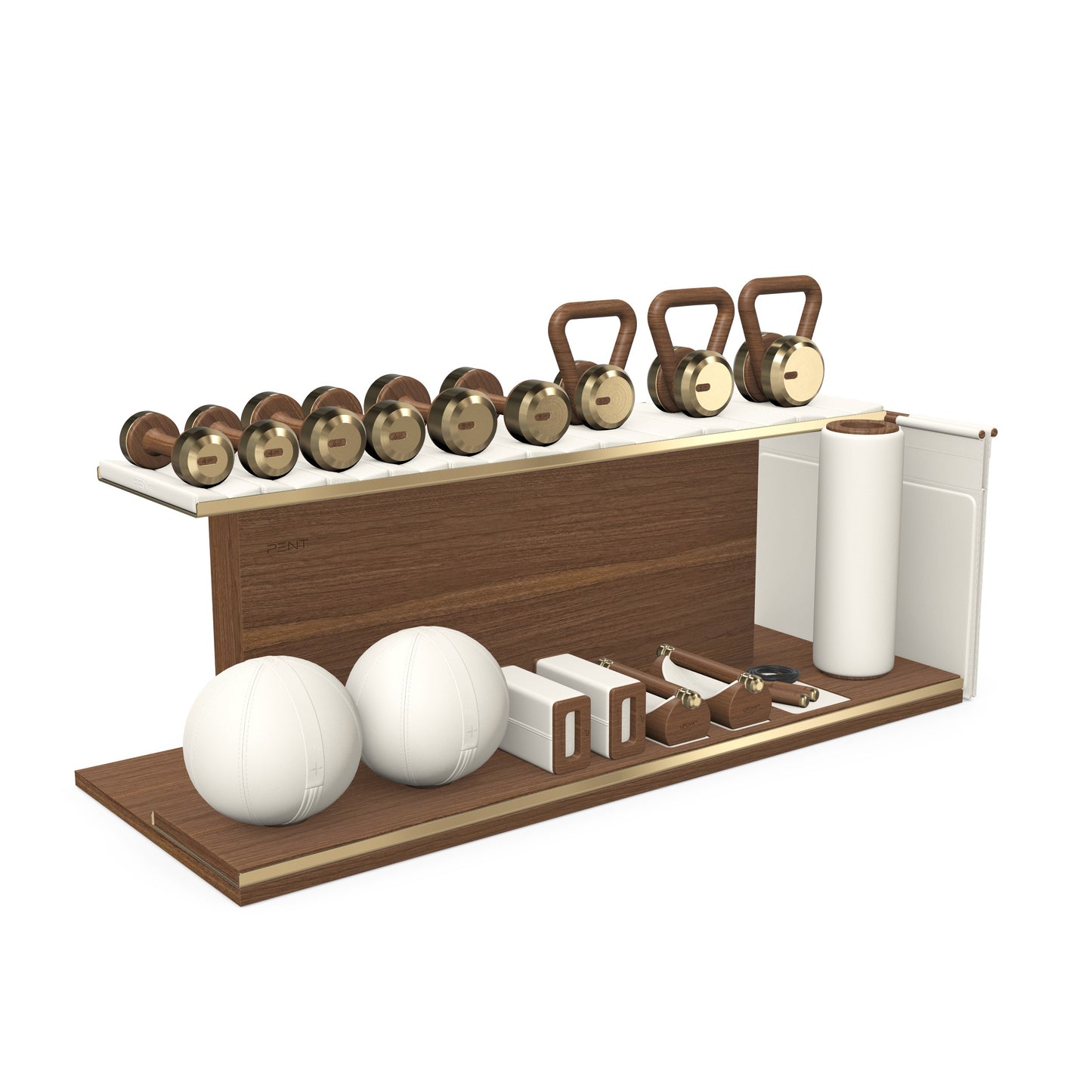 PENT. ANA - In Gold - Luxury Fitness Equipment on Wooden Stand