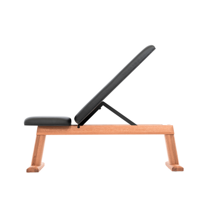  A luxury home gym equipment, weight bench crafted with solid cherry wood and premium leather. NOHRD WeightBench - Adjustable Exercise Bench
