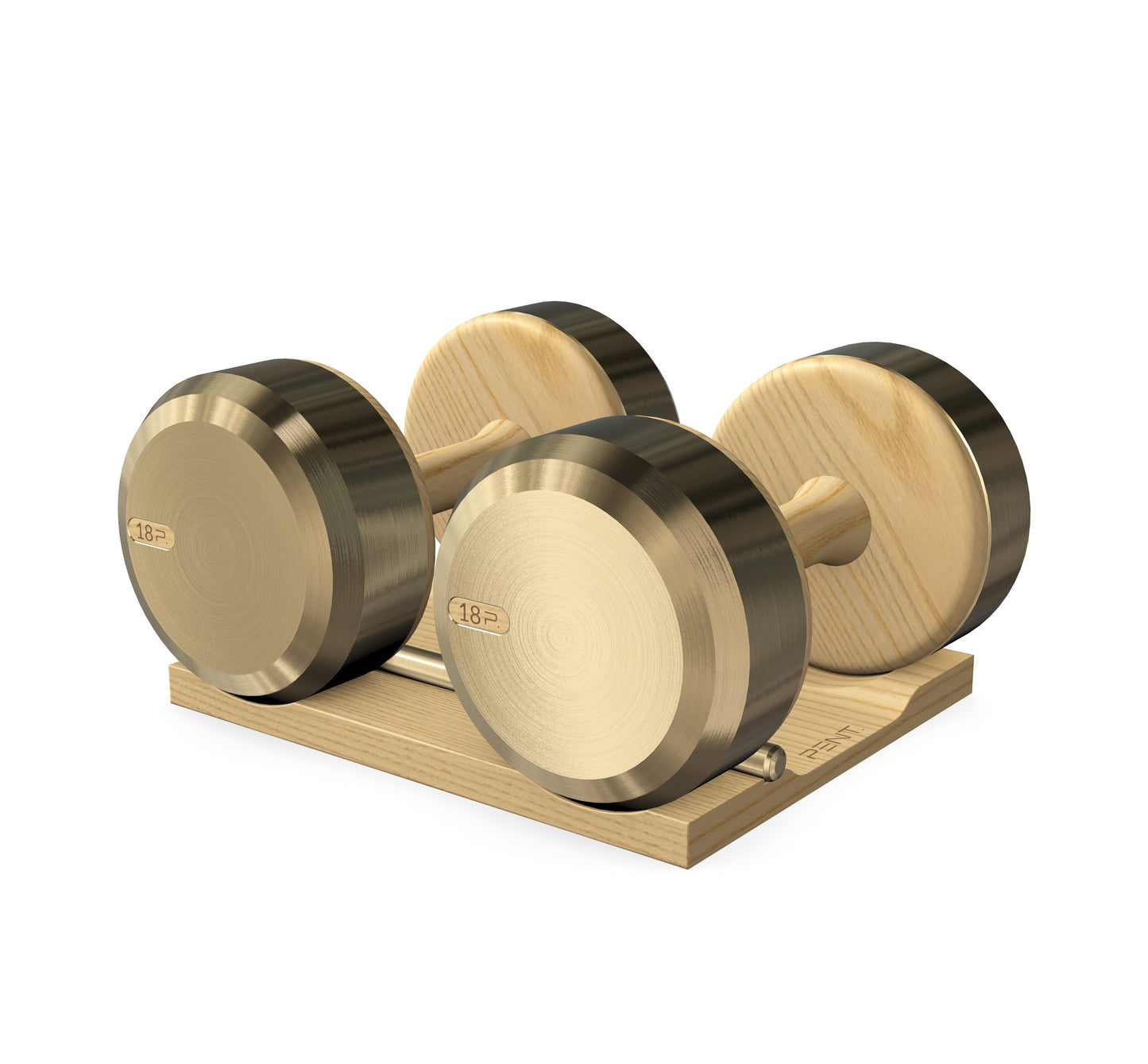 PENT. COLMIA - Luxury Dumbbells on Wooden Stand
