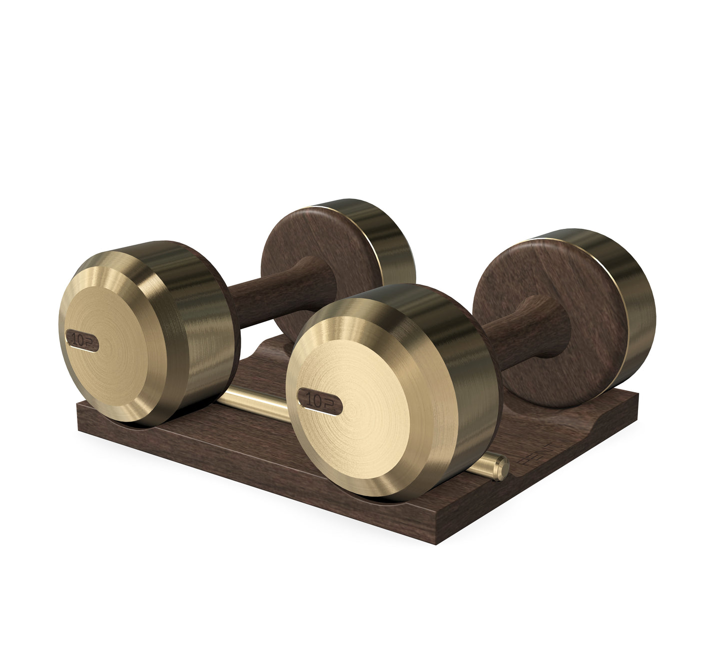 PENT. COLMIA - Luxury Dumbbells on Wooden Stand