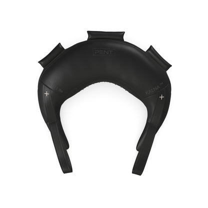 Luxury fitness equipment, handcrafted with luxurious Italian leather, filled with leather scraps and sand. Both base & accent leather in black color. PENT. KALNA - Luxury Bulgarian Bag