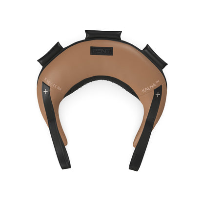 Luxury fitness equipment, handcrafted with luxurious Italian leather, filled with leather scraps and sand. Base leather in brown, accent leather in black color. PENT. KALNA - Luxury Bulgarian Bag