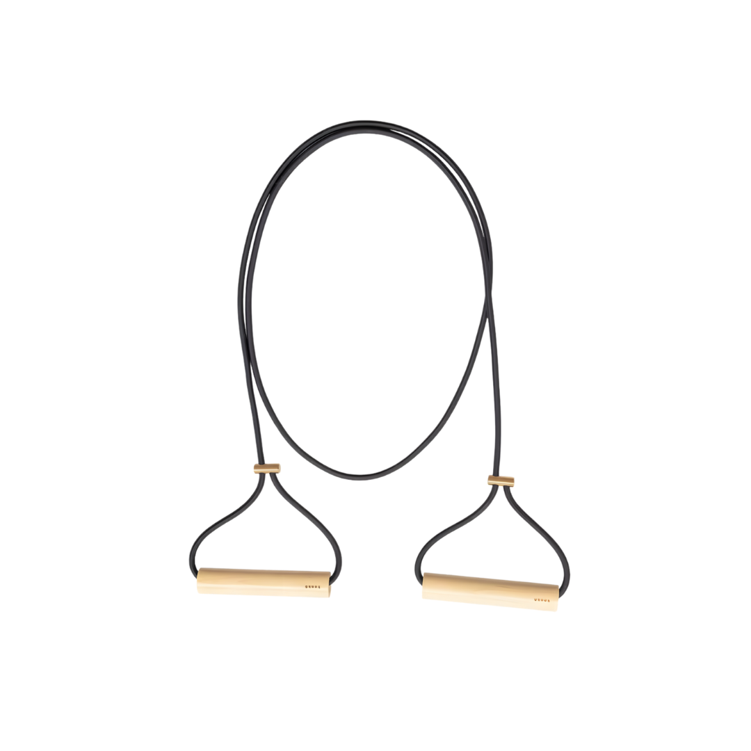 Maple expander handles with gold-plated brass detail isolated on white