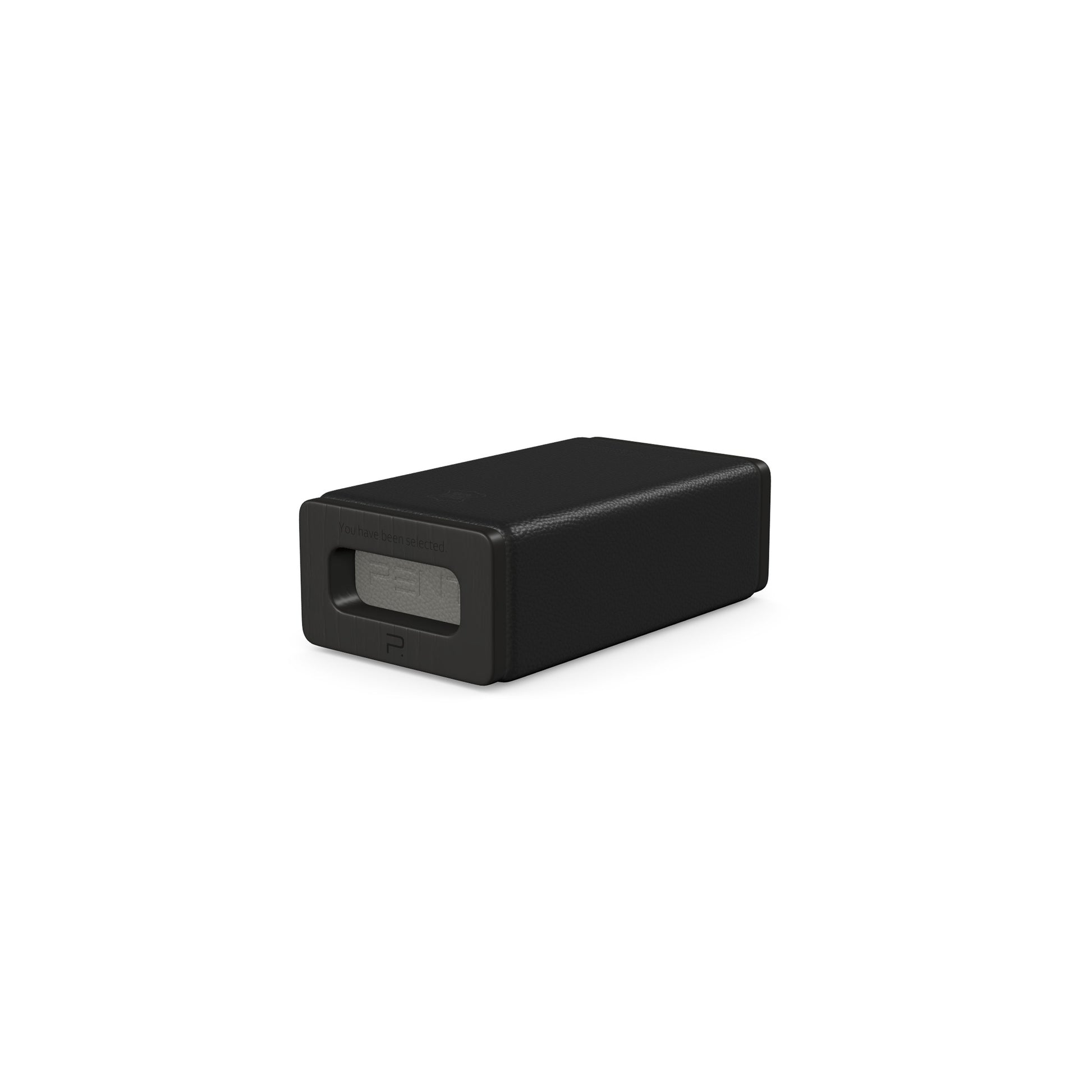 Luxury yoga equipment, handmade with natural wood and premium Italian leather, customize in black base leather, grey accent leather color and black ash wood. PENT. KOHA - Luxury Yoga Block