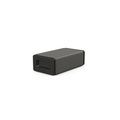 Luxury yoga equipment, handmade with natural wood and premium Italian leather, customize in grey base leather, black accent leather color and black ash wood. PENT. KOHA - Luxury Yoga Block