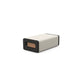 Luxury yoga equipment, handmade with natural wood and premium Italian leather, customize in white base leather, brown accent leather color and black ash wood. PENT. KOHA - Luxury Yoga Block