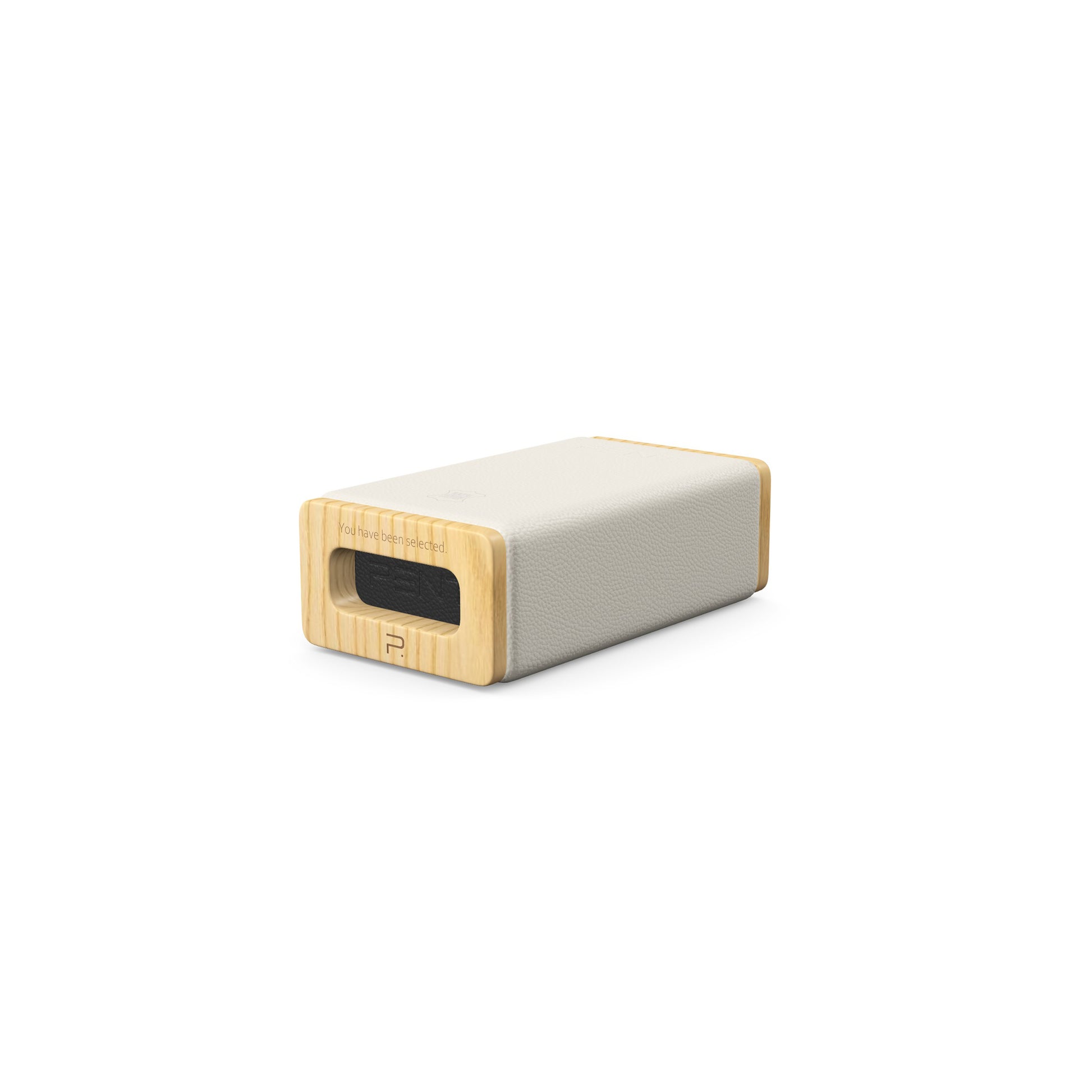 Luxury yoga equipment, handmade with natural wood and premium Italian leather, customize in white base leather, black accent leather color and natural ash wood. PENT. KOHA - Luxury Yoga Block