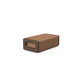 Luxury yoga equipment, handmade with natural wood and premium Italian leather, customize in brown base leather, brown accent leather color and dark walnut wood. PENT. KOHA - Luxury Yoga Block