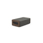 Luxury yoga equipment, handmade with natural wood and premium Italian leather, customize in grey base leather, black accent leather color and dark walnut wood. PENT. KOHA - Luxury Yoga Block